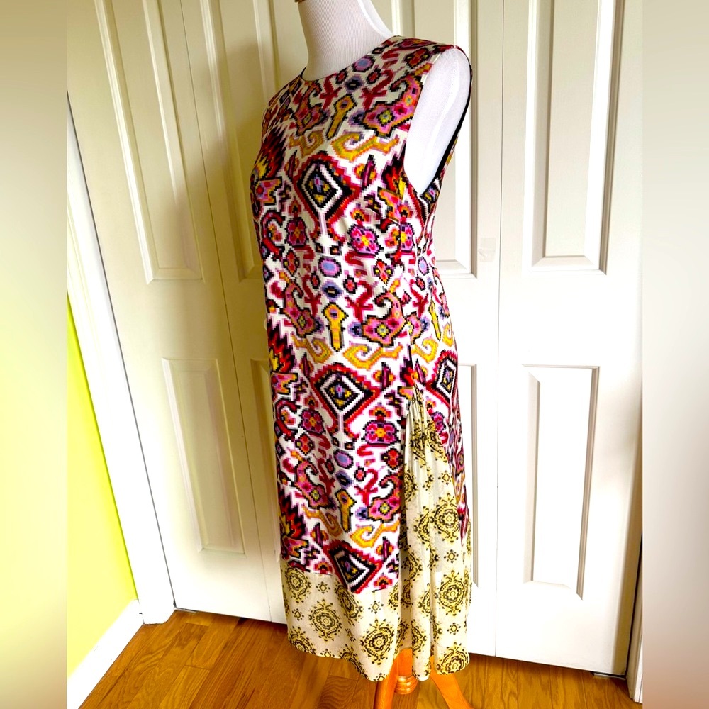 DRIES VAN NOTEN Multicolor Sleeveless Midi Dress 8-10 EUC